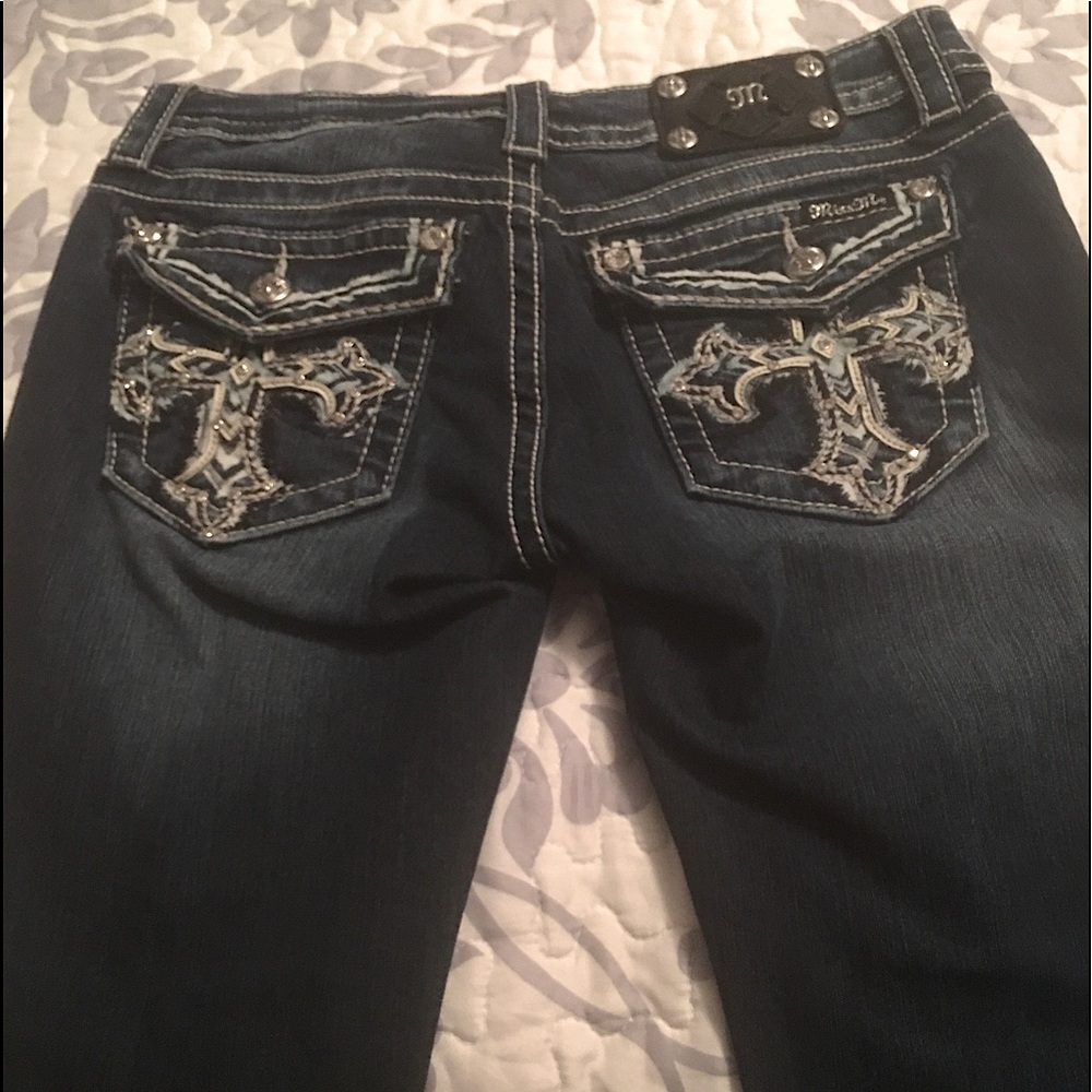Miss Me Jeans…Signature Boot Cut…no holes/no rips/no missing rhinestones-